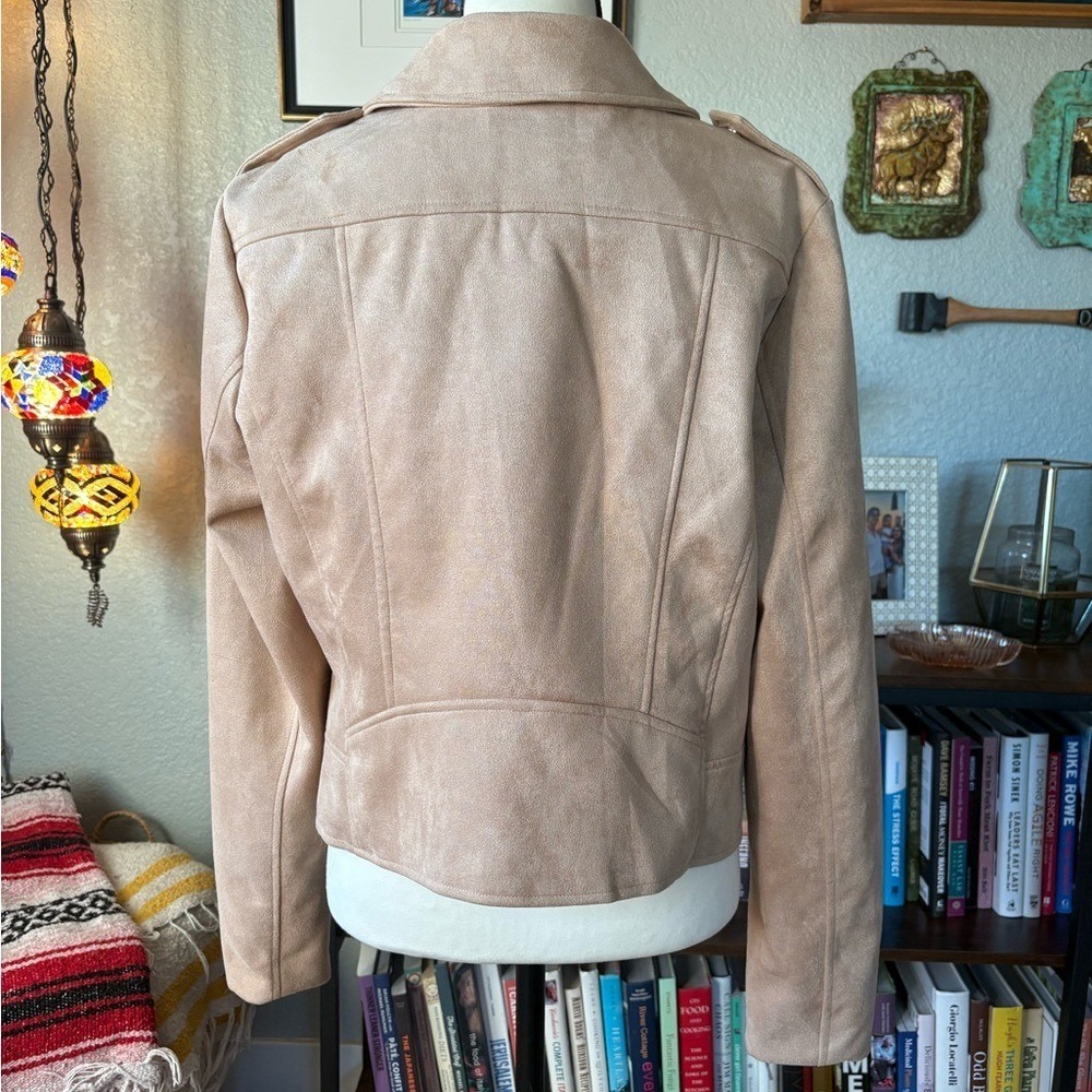 BB Dakota by Steve Madden XL Moto‎ Faux Suede Jacket in Taupe Beige - Picture 7 of 13